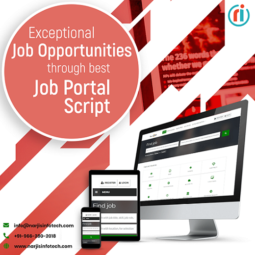 https://www.narjisinfotech.com/job-portal-script website snapshot