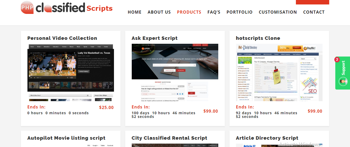 http://www.professionalclassifiedscript.com/downloads/category/products/ website snapshot