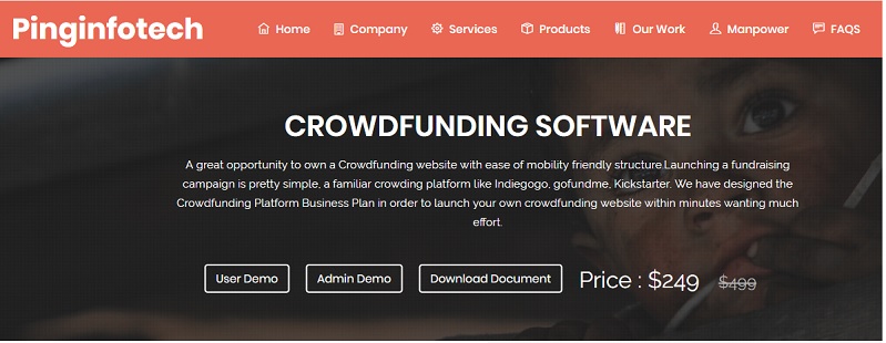 http://www.pinginfotech.com/crowdfunding-platform-software.php website snapshot