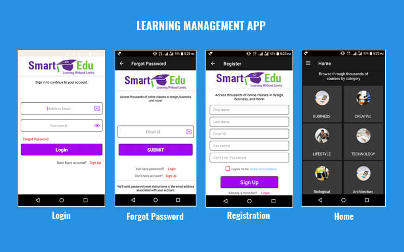 https://www.phpscriptsmall.com/product/learning-management-android-application/ website snapshot