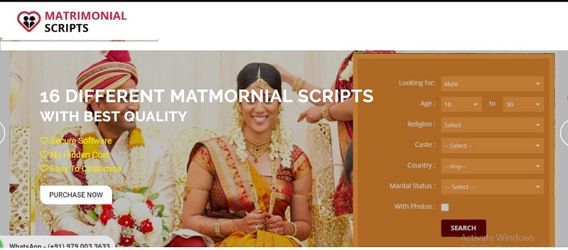 http://www.phpmatrimonialscript.in/responsive-matrimonial-script.php website snapshot