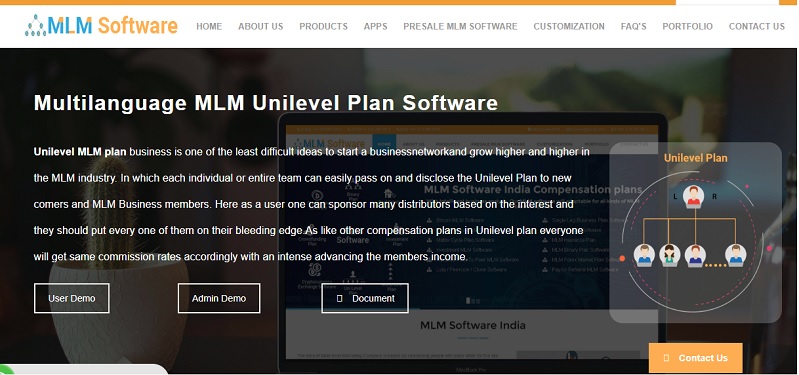 http://www.phpmlmsoftware.com/mlm-unilevel-plan-software.php website snapshot