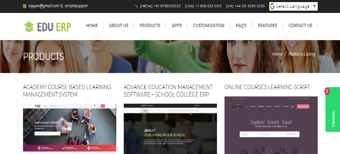 http://www.schoolcollageerp.com/online-courses-learning-script.html website snapshot